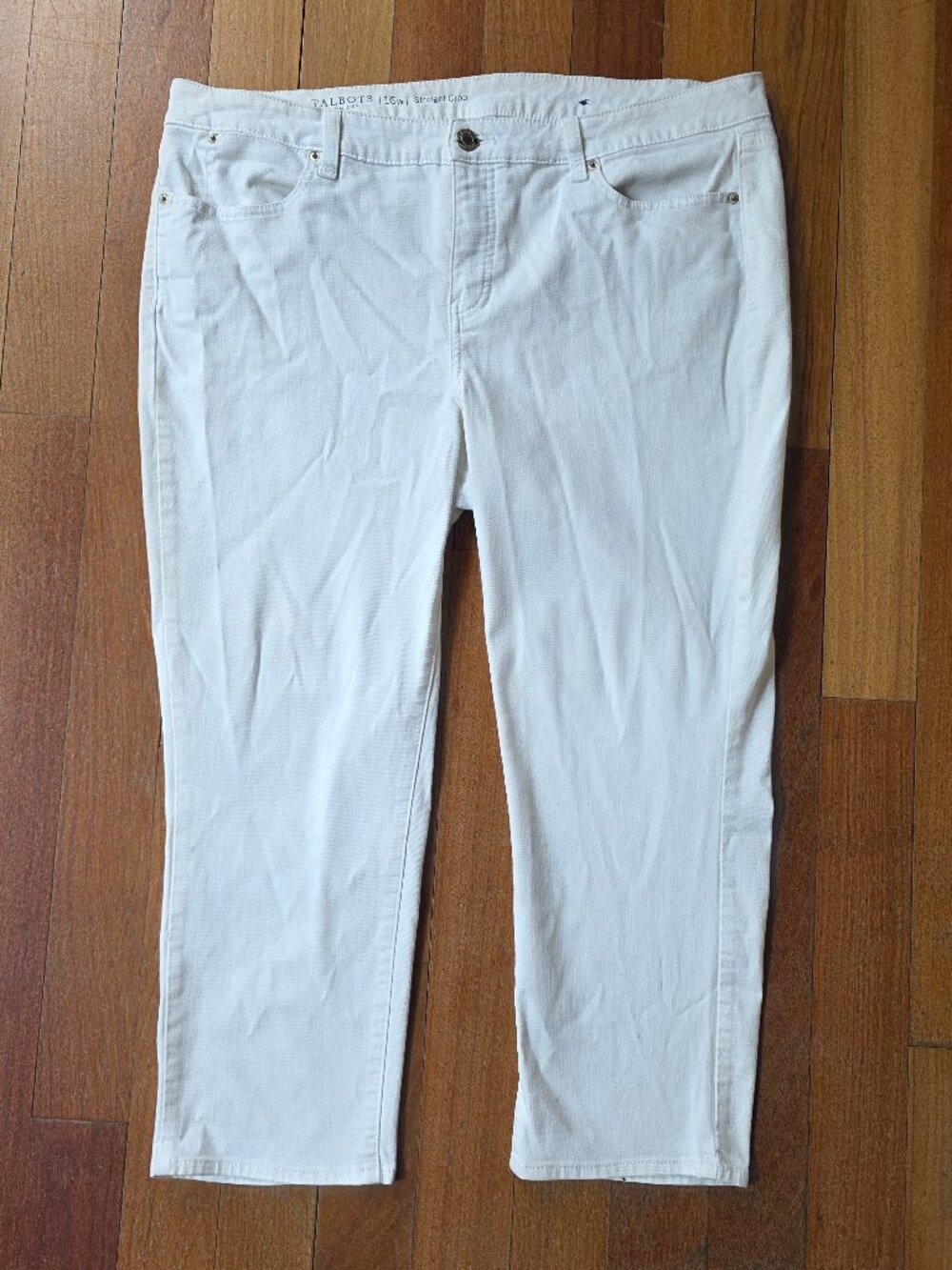 Talbots Flawless White Straight Crop Jeans Plus Size 16W